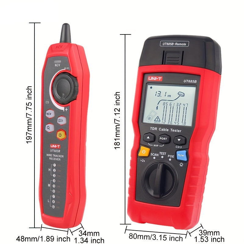 Kabelzoeker – Kabeltester – Netwerktester – Kabelmeter – Kabelscanner – Twee Meetmodi (TDR & OTDR) – USB Oplaadbaar & Anti-Storing