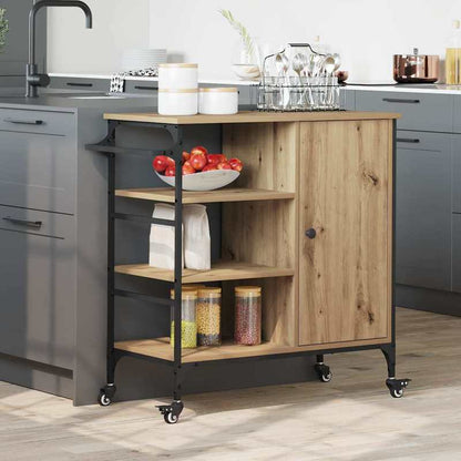 Sideboard/Sideboard/Storage Cabinet/Cabinet/Artisan Oak Kitchen Cart 87.5X38.5X84.5 Cm Wood-Based Material. This Kitchen Cart Is Made of Robust Material with a Smooth Surface And Offers Robustness, Stability, And Moisture Res