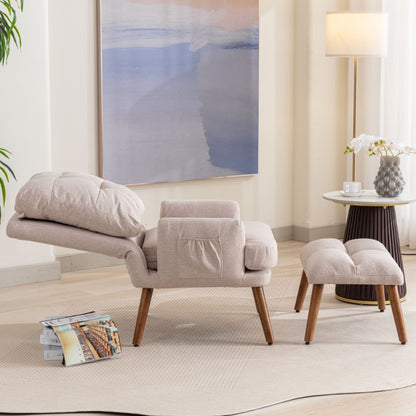 Fauteuil – Relaxfauteuil – Lounge Stoel – Verstelbare Stoel – Zitstoel – Met 5-standen Rugleuning – Ergonomisch Metalen Frame – Comfortabel Gewatteerd Zitkussen