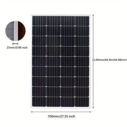 Monokristallijn Zonnepaneel – Zonnecel – Solar Panel – Campingpaneel – Off-Grid Paneel – 150 Watt Vermogen – 12V/24V Geschikt – Weerbestendig Ontwerp