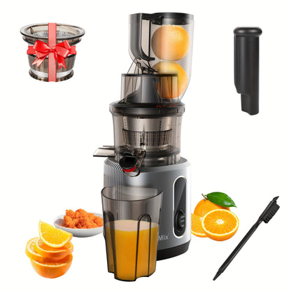 BioloMix Cold Press Juicer with 75mm Feed Chute, 200W 40-65RPM Powerful Motor Slow Masticating Juice Extractor Fits Whole Fruits