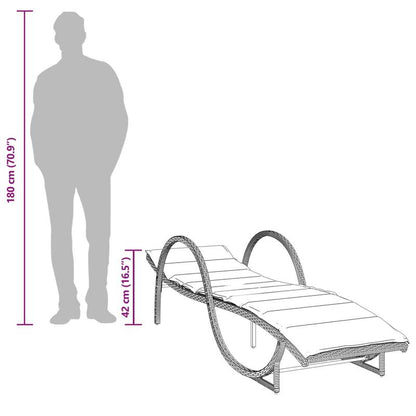 Lounger – Ligstoel – Tuinbank – Relaxstoel – Beige Kussen – Verstelbare Rugleuning – Wicker Resin Frame