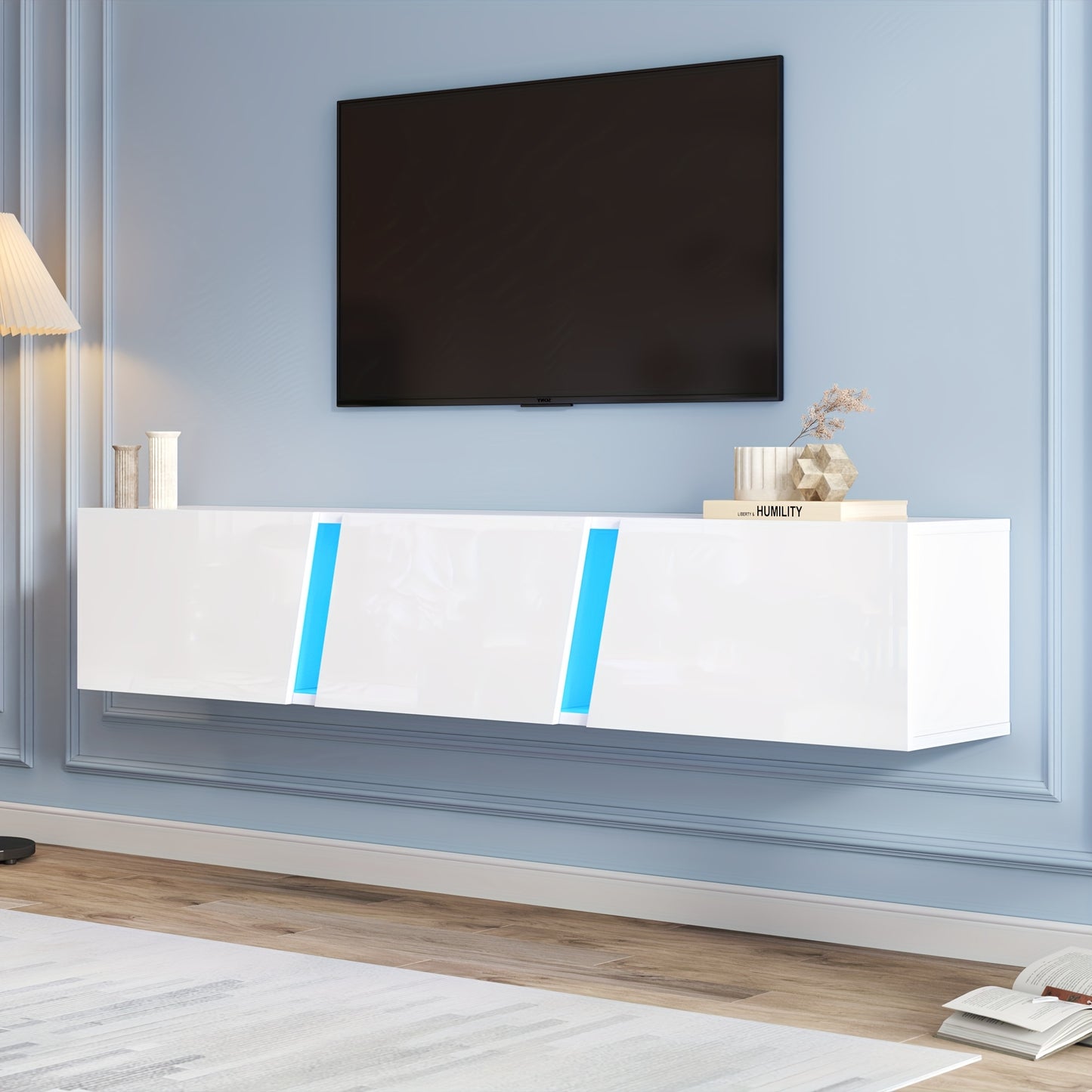 Tv-meubel – Tv-kast – Media-meubel – Entertainmentmeubel – TV-dressoir – Modern Minimalistisch Design – Ruimtebesparend Met 3 Deuren – Eenvoudige Montage – Licht Kleur Variant