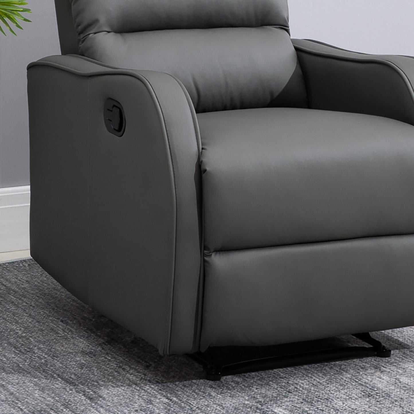 Relaxfauteuil – Recliner – Fauteuil – Tv-stoel – Leunstoel – Donkergrijs – Verstelbare Rugleuning 160° – Kunstleer Bekleding