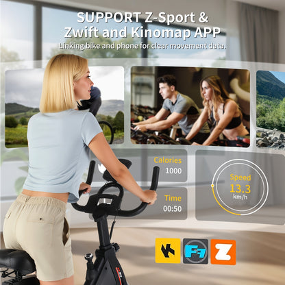 Hometrainer – Fitnessfiets – Spinbike – Exercycle – Indoor Bike – Stil Belt-Driven Systeem – 150 kg Draagvermogen