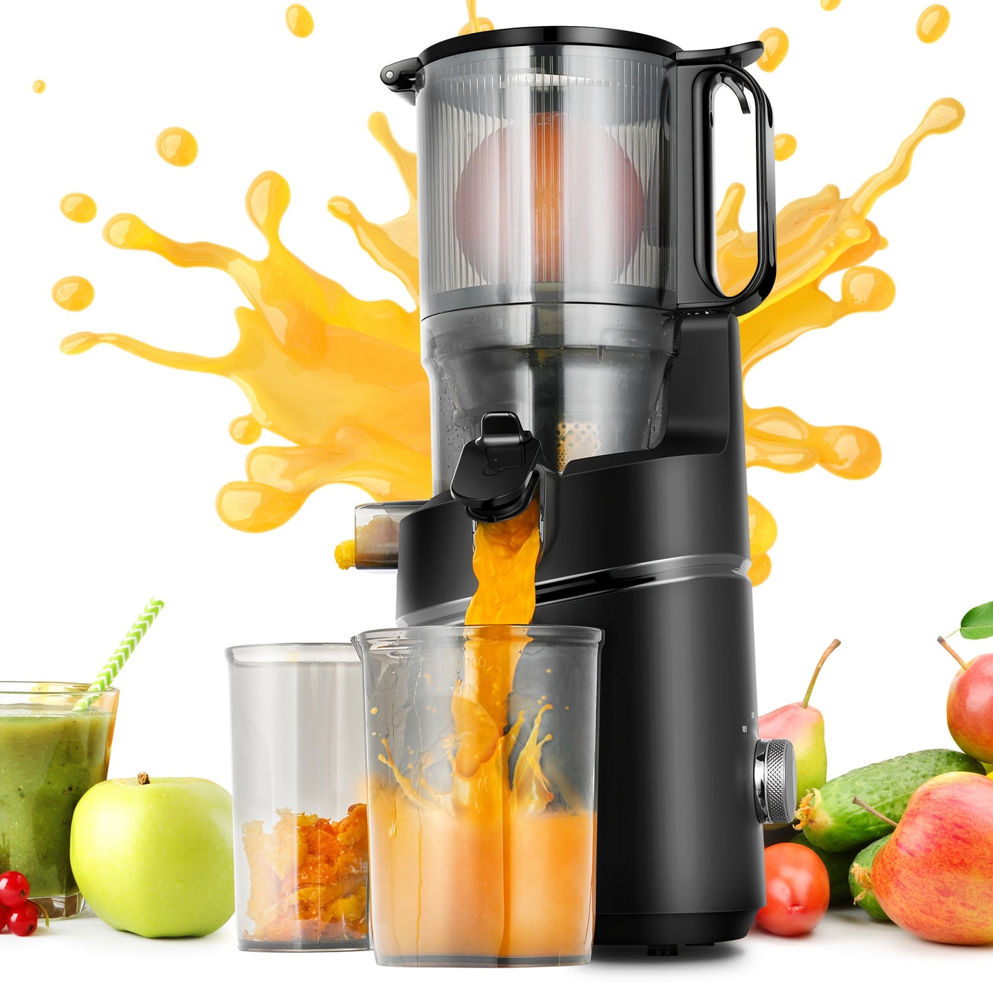 Slowjuicer – Slow Juicer – Sapcentrifuge – Juicer – Verse Sappen – 1,8 Liter Inhoud – 250 Watt Motor - Grijs