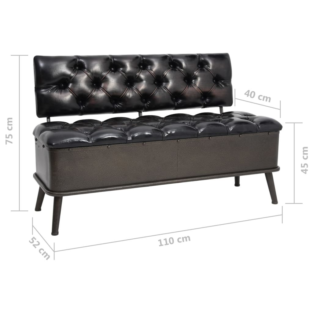 Opbergbank – Zitbank – Opbergkist – Halbank – Opbergmeubel – Kunstleren Bekleding – Hardhouten Frame – Rugleuning – Crème