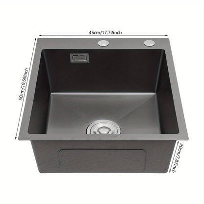 45*50 sink+ drainer- length 45 width 50 (black), stainless Steel Golden Rectangular Sink for Kitchens, Restaurants, Cafes, Bars, Hotels