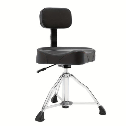 Drumkruk – Drumstoel – Muziekkruk – Zadelkruk – Werkkruk – Verstelbare Hoogte 45-60 cm – Memory Foam Zitting met Rugleuning