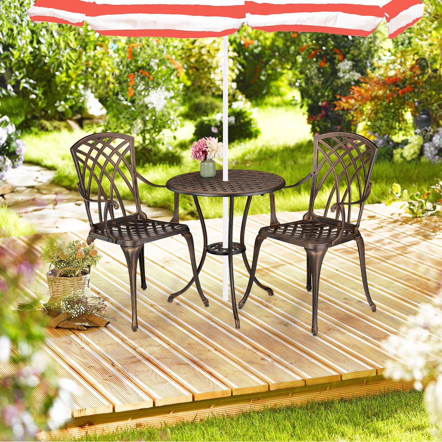 3-Piece Garden Furniture Set in Black/Bronze
