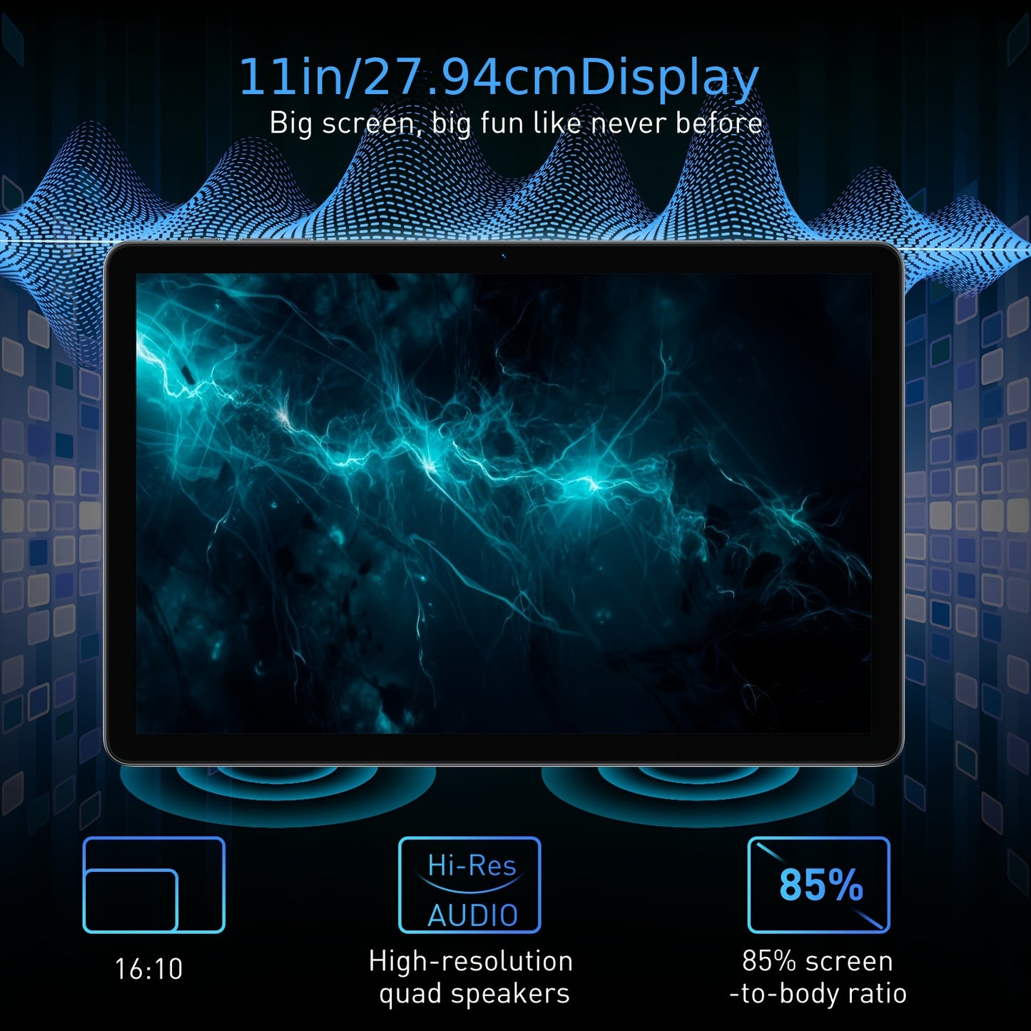 11 inch Android Tablet – Touchscreen – Tablet PC – Multimedia Tablet – Draagbare Computer – 16GB RAM + 256GB Opslag – HD IPS Scherm – 8000mAh Batterij