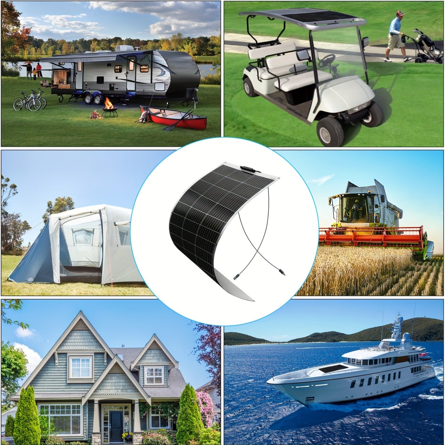 Flexibel Zonnepaneel 105W – Buigbaar Solar Paneel – Monokristallijn Zonnecel – Off-Grid Solar Module – Lichtgewicht Caravanpaneel – Hoog Rendement – Weerbestendig