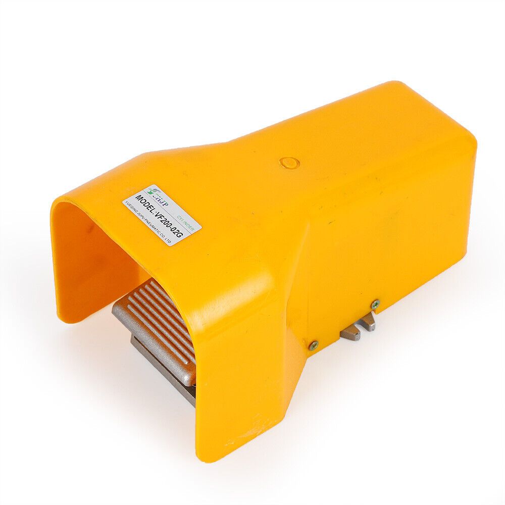 Pneumatisch Voetschakelaarventiel – Voetpedaalklep – Voetbediening – Snoerschakelaar – Voetschakelaar – Aluminiumlegering – 5 Wegen 2 Posities – 1/4" NPTF Aansluiting – Geel