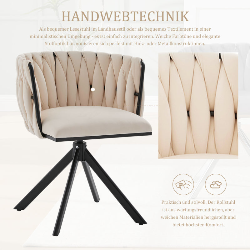 Velours Fauteuil – Lounge Stoel – Draaistoel – Relaxstoel – Zithoekstoel – Set Van 2 – 180° Draaibaar – Ergonomische Rugsteun