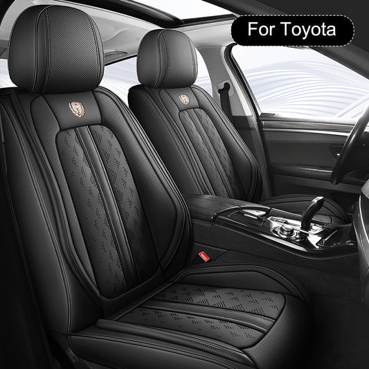 NAPPA Leather Car Seat Covers Full Set Universal, Fit for Hybrid Yaris, C-HR, RAV4, Corolla, Urban, Cruiser, Prius, Camry, Adjustable Front Seats And Back, Automotive 5 Seat Covers All Season, Car Seat Protectors Airbag Compa