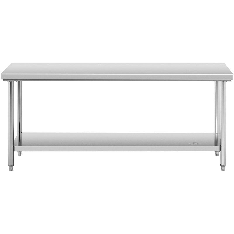 Werkbank – Werktafel – Werkbank Met Opbergruimte – RVS Werkbank – Stalen Werktafel – 200x60 cm – Verstelbare Poten