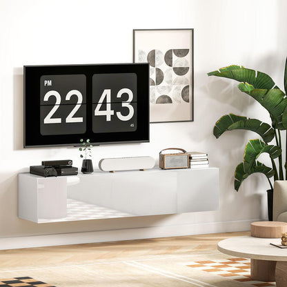 Zwevend Tv-Meubel – Wandkast – Media Meubel – Tv Kast – Opbergmeubel – Compact Ontwerp – Ruimtebesparend – Eenvoudige Montage – MDF Hout Metaal