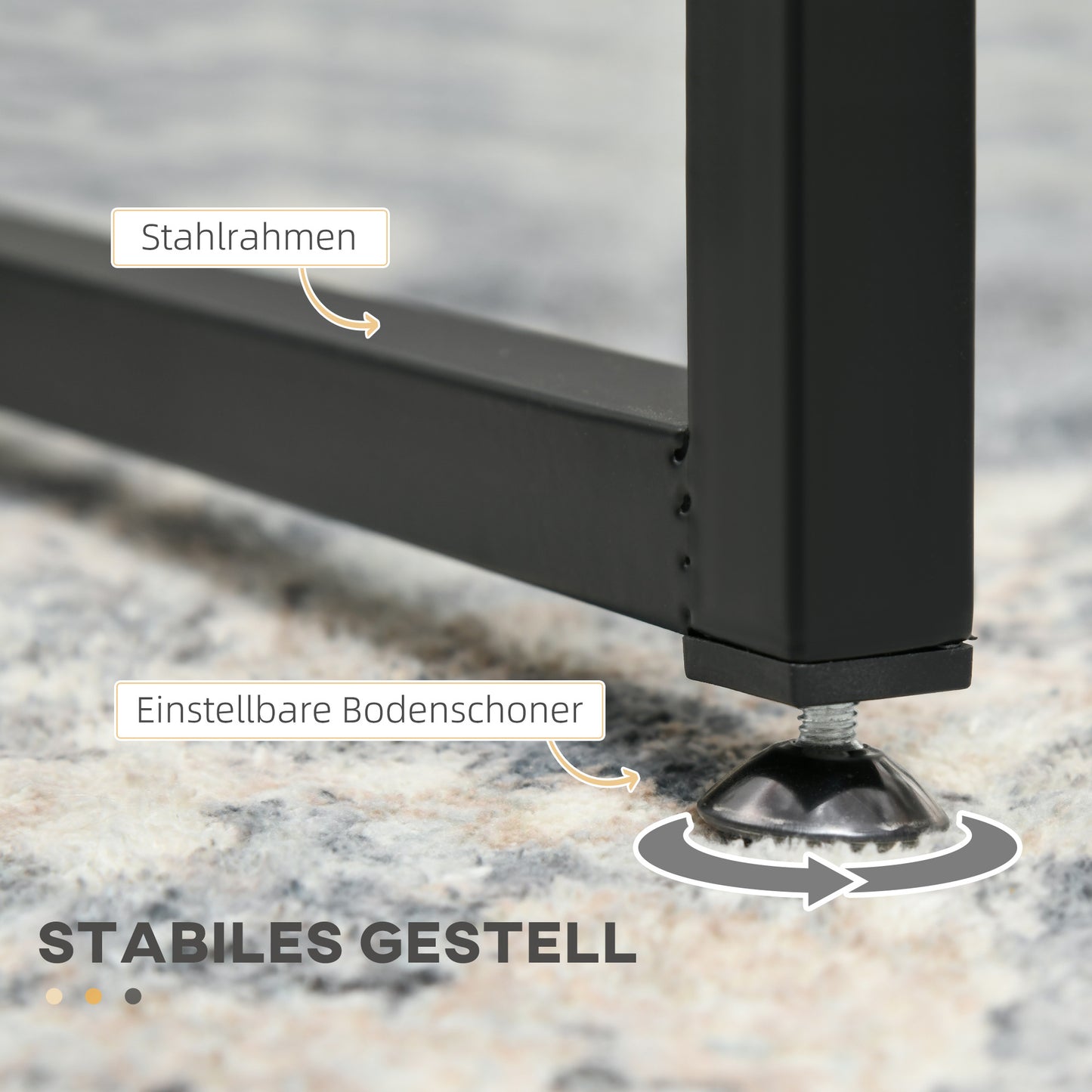 Salontafel – Bijzettafel – Koffietafel – Eettafel – Sofa Tafel – Set van 2 – Gehard Glas Tafelblad – Stabiel Stalen Frame