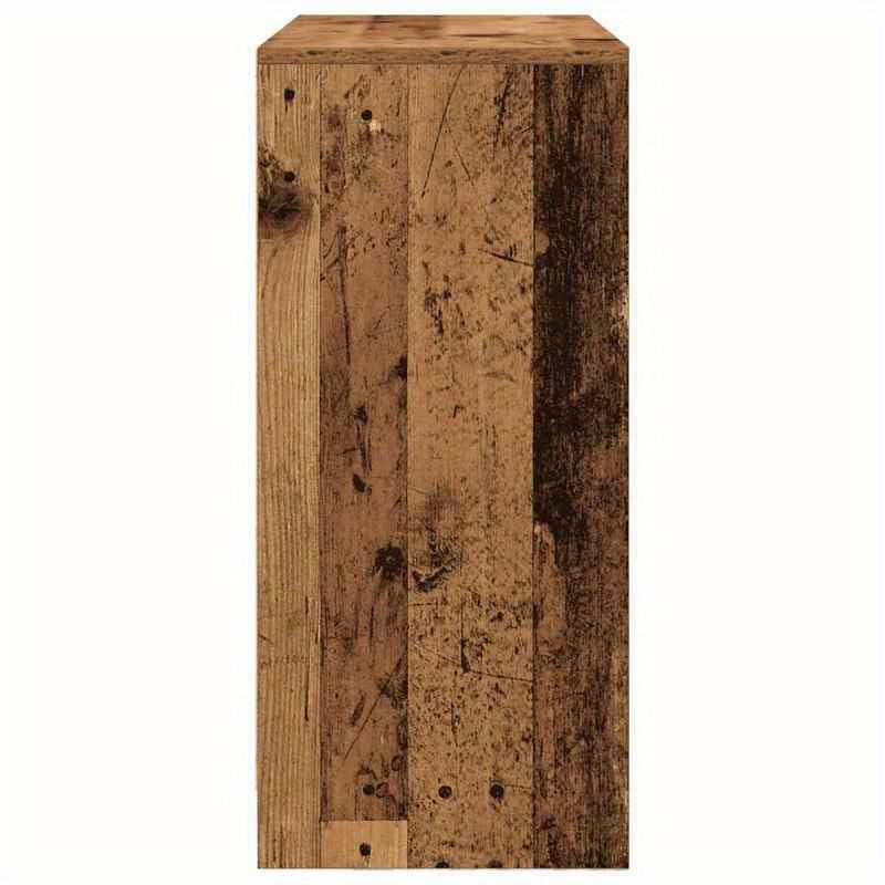 Modern Rustic Hardwood Sideboard with Drawers and Doors - Spacious Storage Organizer, 70.5x34x74.5cm, Distressed Wood Finish, Open Shelf Compartment, Perfect for Living Room or Dining Area
