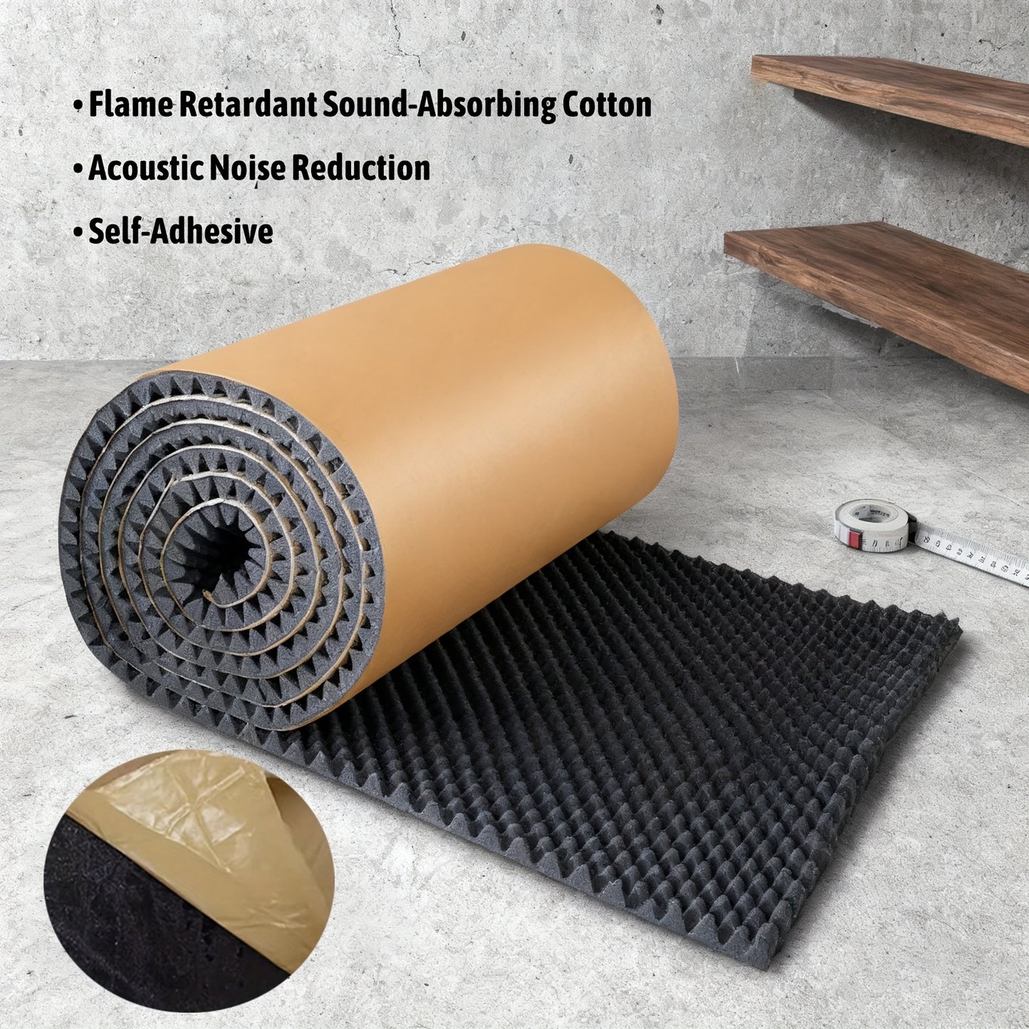 Geluidsisolerend Schuim – Geluiddempende Schuimrollen – Akoestisch Schuim – Zelfklevend Schuim – Geluidsabsorberend Schuim – 20mm Dikte – Hoge Dichtheid 35kg/m³