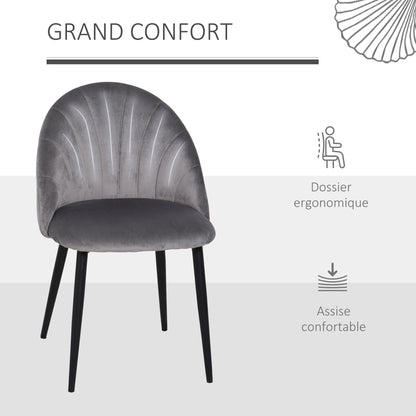 Eetkamerstoelen – Stoelen – Dining Chairs – Keukenstoelen – Velours Stoelen – Grijs Metalen Poten – Comfortabele Velvet Bekleding – Ergonomisch Design