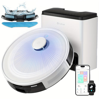 Robotstofzuiger – Dweilrobot – Automatische Stofzuiger – Slimme Zuiger – Laser Navigator – 3200 mAh Batterij – Wi-Fi Bedienbaar – Wit