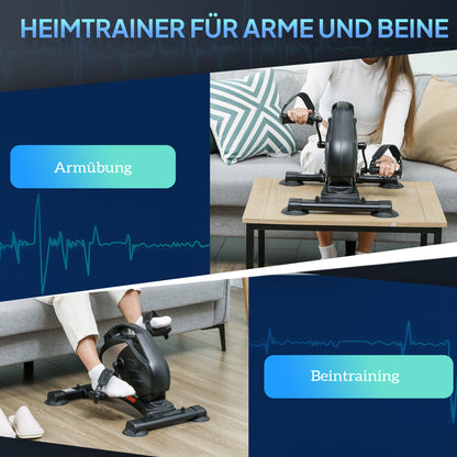 Mini Hometrainer – Stoelfiets – Bureaufiets – Beentrainer – Fietstrainer – 8 Weerstandsniveaus – Compact Metaal & Kunststof Design