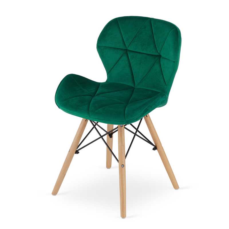 Stoel – Eetkamerstoel – Bureaustoel – Fauteuil – Kuipstoel – Velvet Bekleding – Massief Beukenhout – 120 kg Draagkracht – Moderne Groene Velvet Stoel