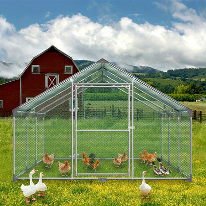 Extra Large Heavy-Duty Chicken Coop & Poultry pen - 3x6x2m Outdoor enclosure with Lockable Doors, Galvanized Steel Frame & PE Roof - Spacious hen house for Chickens, Ducks, Rabbits, Goats - Easy Assembly, Predator-Proof Desig