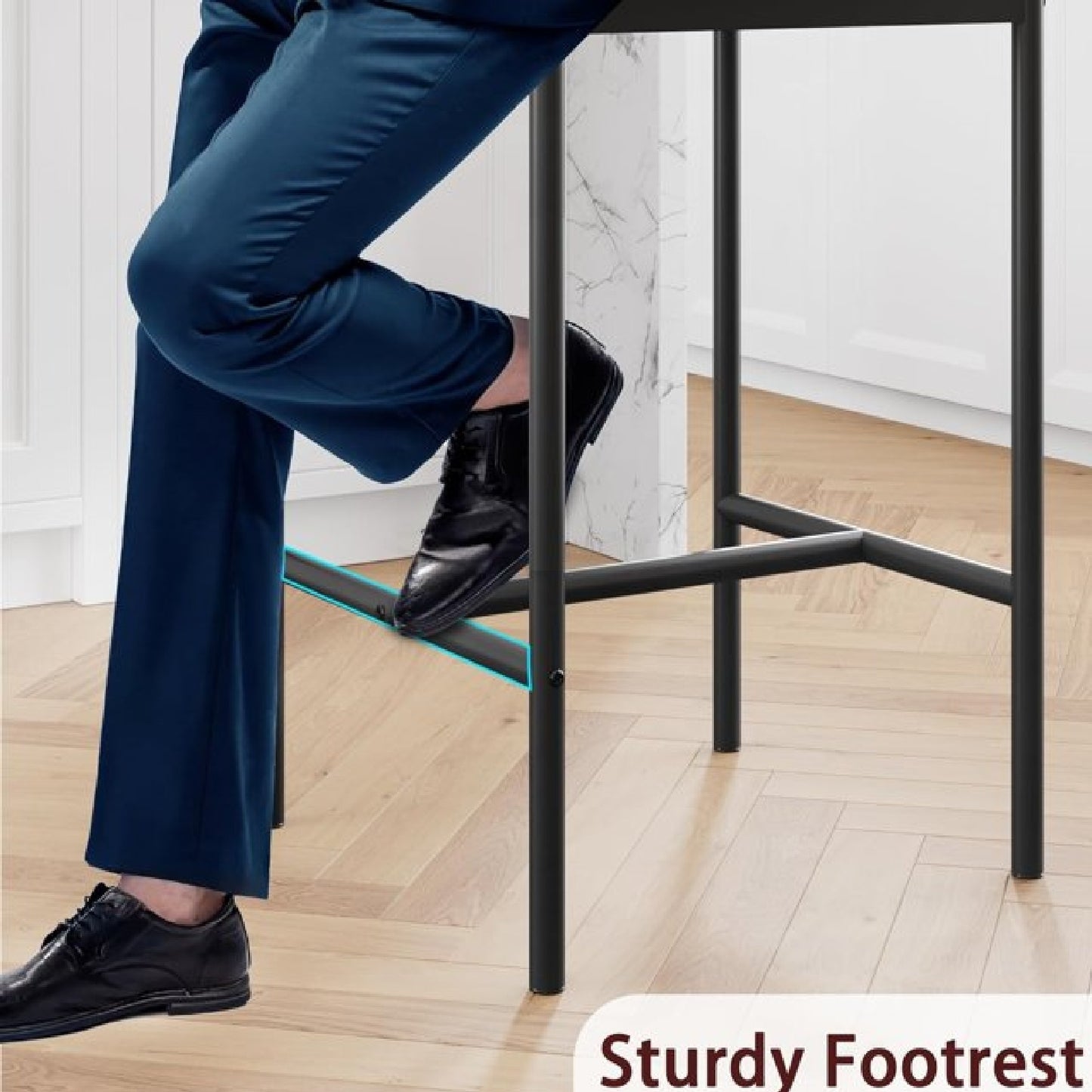 Barstoelen – Barkrukken – Keukenstoelen – Hoge Stoelen – Counterstoelen – Set Van 2 – Kunstleren Bekleding – Met Voetensteun
