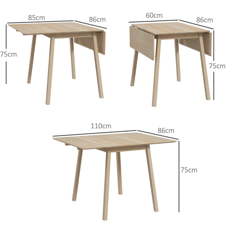 Lightweight Foldable Dining Table with Wood-Like Top & Sturdy Metal Legs - Space-Saving 2-in-1 Surface, Compact Foldable Design (110x86x75cm) for /Outdoor Use, Apartments, Camping, Picnic - Modern Kitchen Table