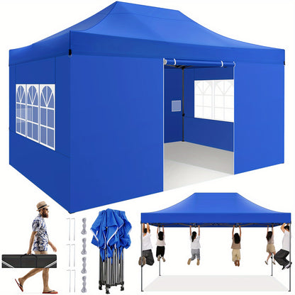 3x4.5m Heavy Duty Pop Up Canopy Tent with 3 Adjustable Heights (2.5-4.5m) - Instant Setup Outdoor Canopy, Portable Shelter for Parties, Weddings, Markets, Events - Sturdy Frame, Easy Assembly, Ideal for Home, Commercial & Out