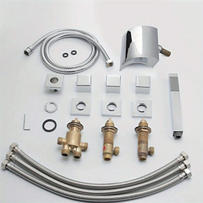 Badkraan – Badmengkraan – Badthermostaat – Douchekraan – Badarmatuur – Messing Met Chroom Afwerking – Compleet Met Handdouche En Watervaluitloop
