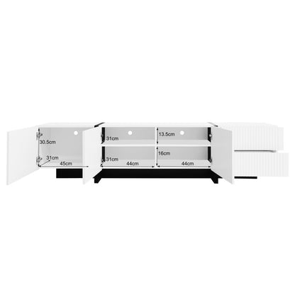 TV-kast – TV-meubel – Entertainmentmeubel – Mediameubel – Zwart-wit TV-meubel – 190 cm breed – Softclose deuren – MDF en spaanplaat