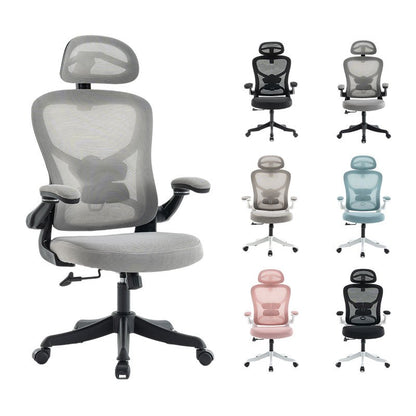 Ergonomic Office Chair, Desk Chair with Adjustable Headrest, Armrests, Lumbar Support, Swivel Chair, Rocker Function, Mesh Executive Chair, Back-Friendly, Office Chair 150 kg