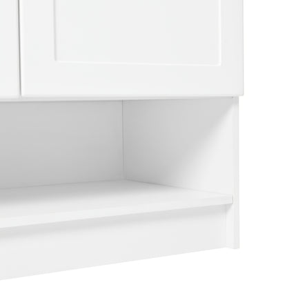 Schoenenkast – Schoenenrek – Schoenenopberger – Halkast – Schoenenkastje – Vloerstaand – Verstelbare Planken – Bamboe Wit Met Gouden Handvat