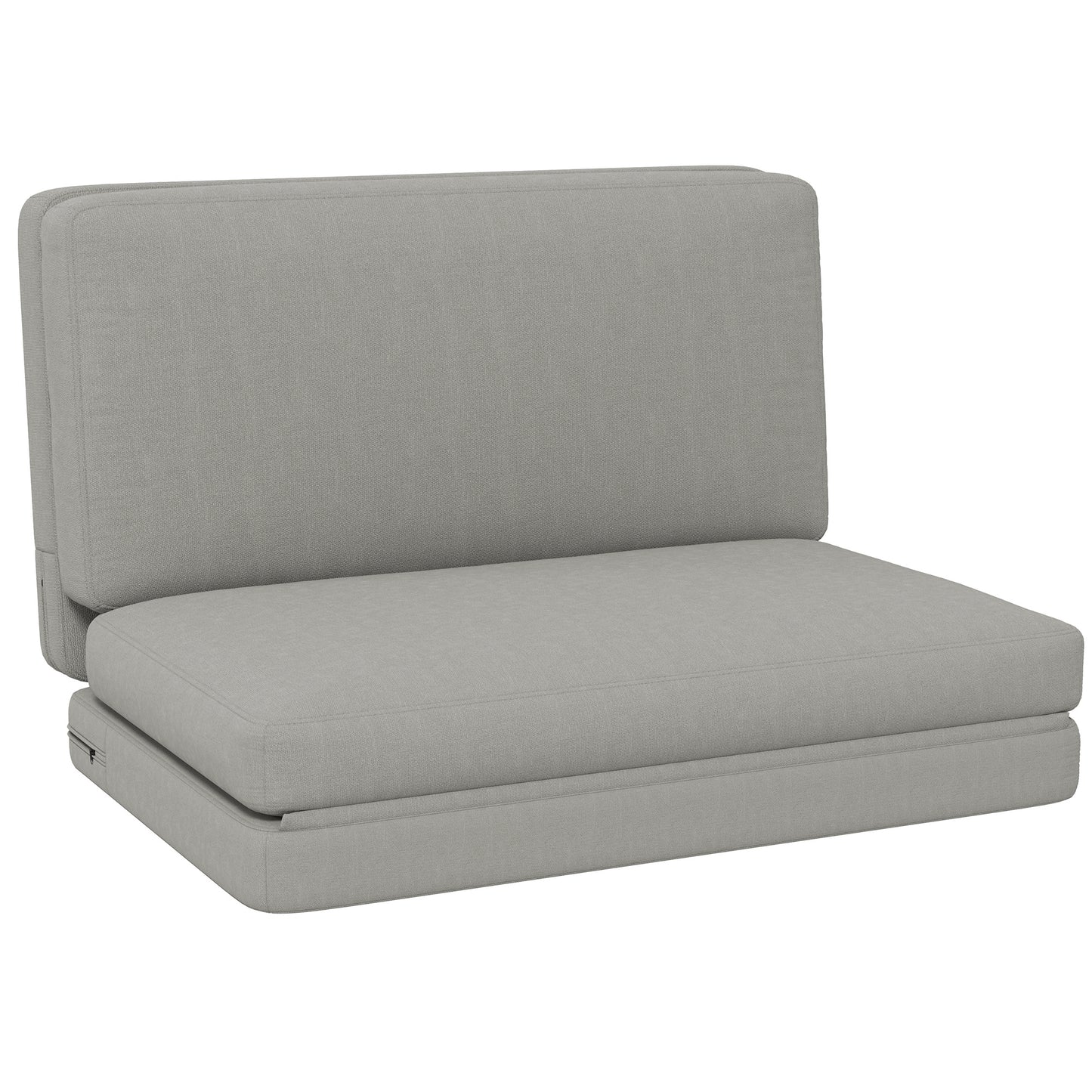 2-In-1 Relaxstoel – Logeerbed – Opvouwbare Stoel – Gastenbed – Deelbaar – Lichtgrijs – 120 Cm Breed – Handmatig Zonder Elektriciteit