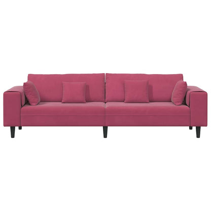 Bankstel – Bank – Hoekbank – Slaapbank – Zetel – Velvet Bekleding – Inclusief Ottoman – Stevig Houten Frame