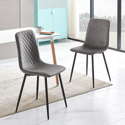 Eetkamerstoelen – Stoelen – Kuipstoelen – Designstoelen – Velours Stoel – Set van 4 – Metalen Poten – Ergonomisch Comfort – Beschermende Glijders