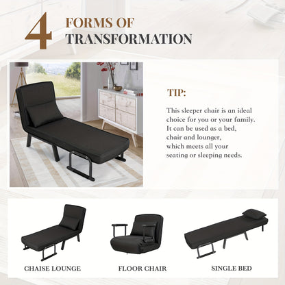 Fauteuilbed – Relaxstoel – Slaapstoel – Slaapbank – Opvouwbare Fauteuil – Metalen Frame Tot 150kg – Memory Foam Kussen