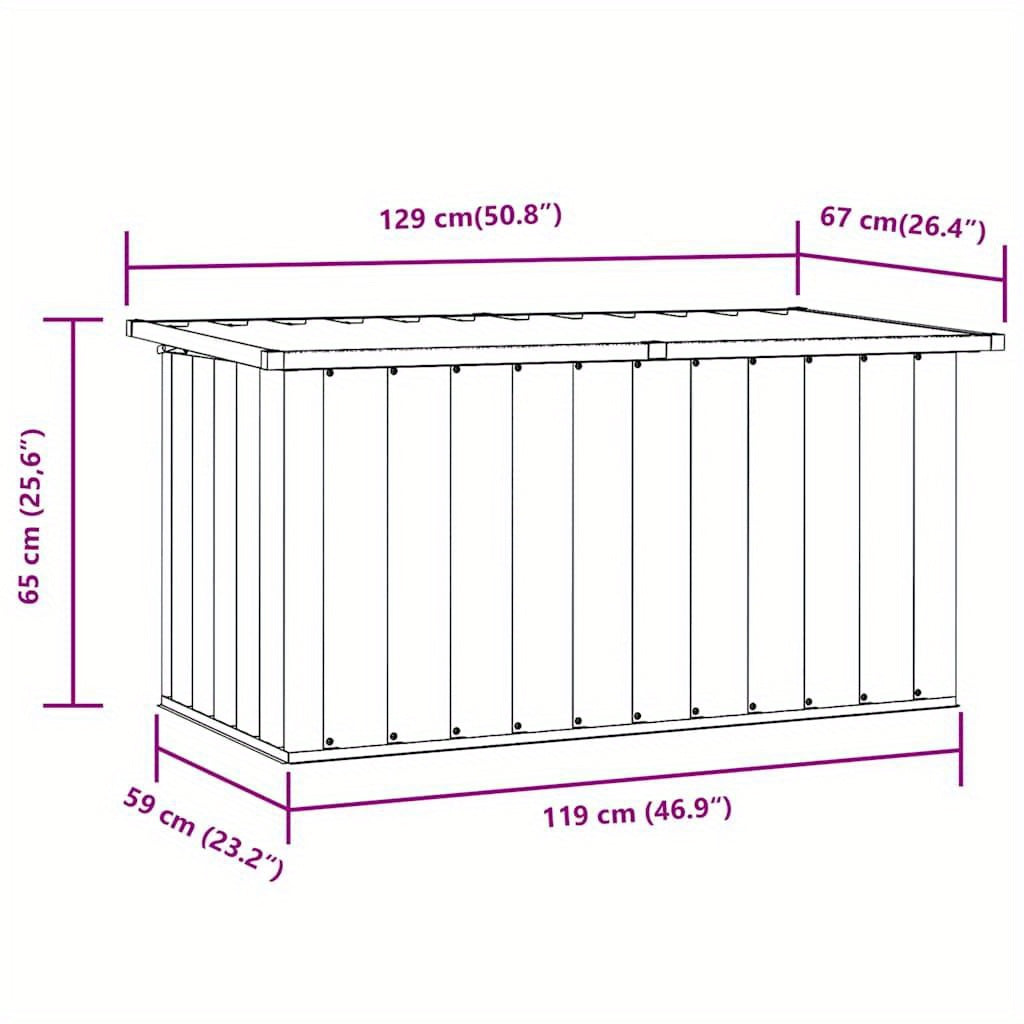 Anthracite Garden Storage Box 129x67x65cm Suitable for Outdoor Use Sturdy and Durable Convenient Storage Simple and Versatile