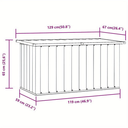 Anthracite Garden Storage Box 129x67x65cm Suitable for Outdoor Use Sturdy and Durable Convenient Storage Simple and Versatile
