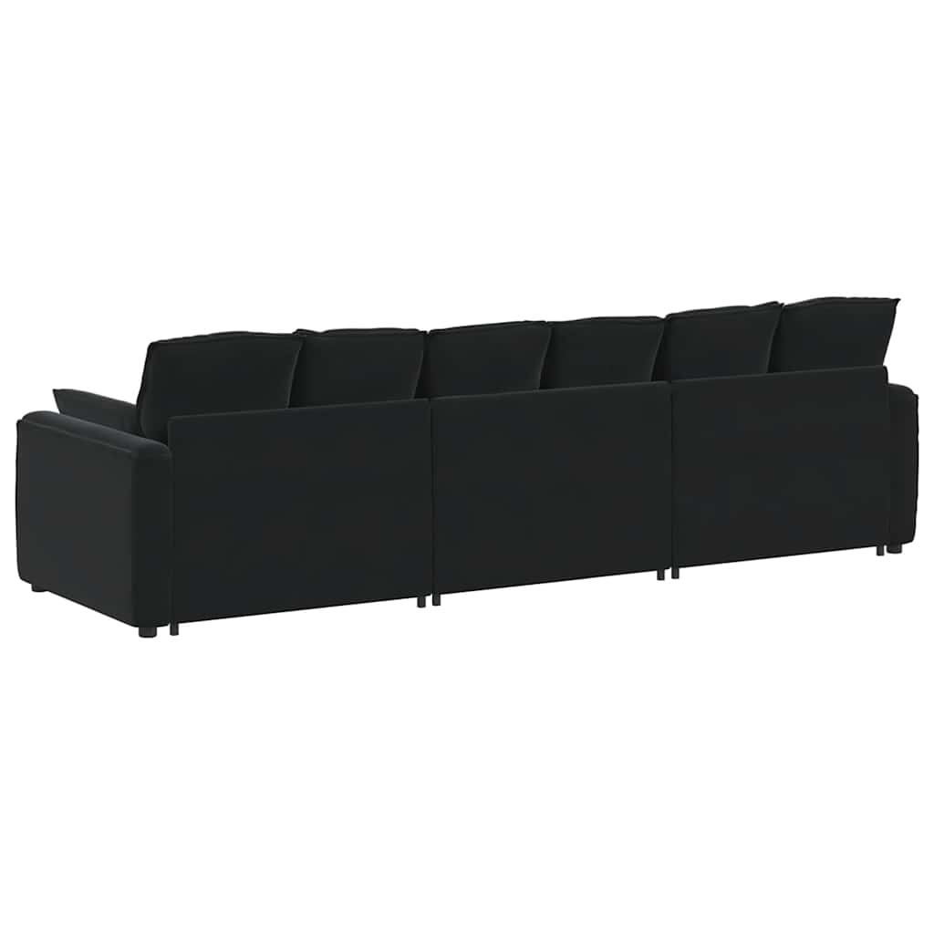 Hoekbank – Modulaire Bank – L-vormige Bank – Zitbank – Loungesofa – Velvet Bekleding – Stevig Metalen Frame – Donkergroen