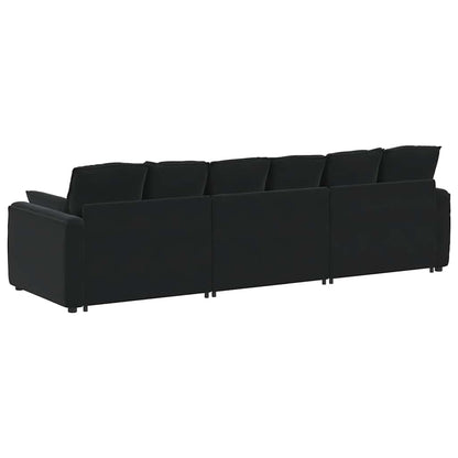 Hoekbank – Modulaire Bank – L-vormige Bank – Zitbank – Loungesofa – Velvet Bekleding – Stevig Metalen Frame – Donkergroen