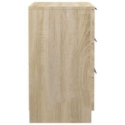 Modern Minimalist Bedside Table with 3-Drawer Storage - Sonoma Oak Finish, Light & Brown Tones, Space-Saving Design, Easy Assembly, Compact Nightstand for Small Spaces, Sturdy Hardwood Construction, 68.58cm Height, 101.6cm Wi