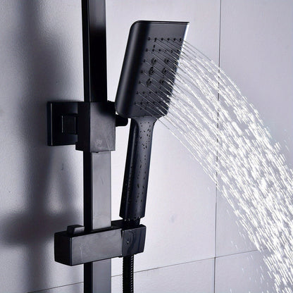 Doucheset – Douchekop – Regendouche – Handdouche – Douchekraan – Thermostatisch – Roestvrij Staal – Verstelbare Hoogte – 18x27 cm Regendouche