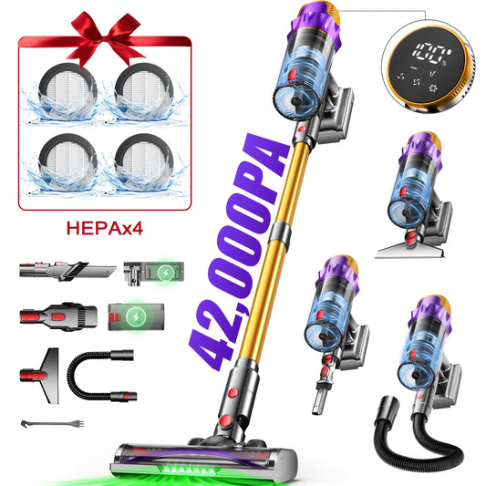 Cordlerr Vacuum Cleaner 16000psT70Min Inorade 2 Cordlerr Varuum Cleaner Mth Display, Anti-Tangle Brush, Wall Charging Station, 8-Layer Filtration, Ultra-Quiet, for Pet Hair/Carpets/Hard Floors/Cars