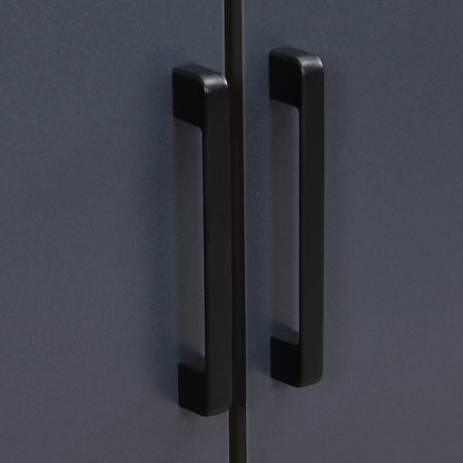 Halmeubelset – Kapstok – Garderobekast – Halmeubel – Entremeubel – Modern Design – Verstelbare Legplank – Metalen Poten – Compact 100×40×190,5 cm – Houtlook Grijs
