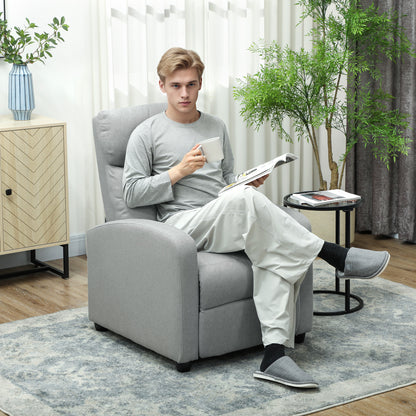 Relaxstoel – Verstelbare Stoel – Fauteuil – Lounge Chair – Relaxfauteuil – Lichtgrijs – Verstelbare Rugleuning 135° – Uitschuifbare Voetensteun