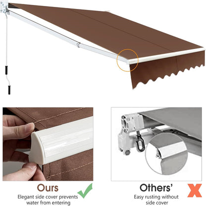 Uitschuifbare Zonwering – Zonnescherm – Terrasluifel – Balkonluifel – Markies – Aluminium Frame – Verstelbare 40-100° Hoek – Waterdicht 250x200 cm – Handbediening